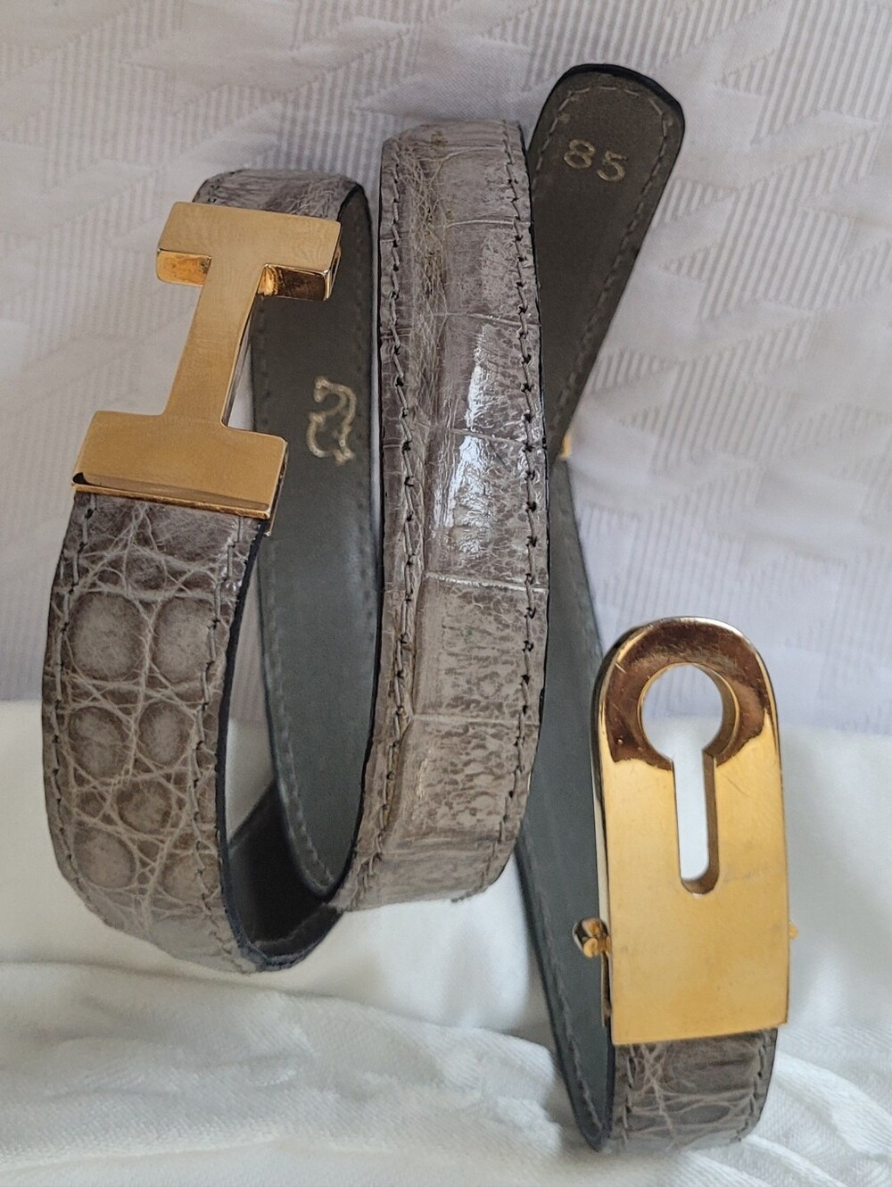 Whale Croc Embossed Belt - Picture 2 of 16